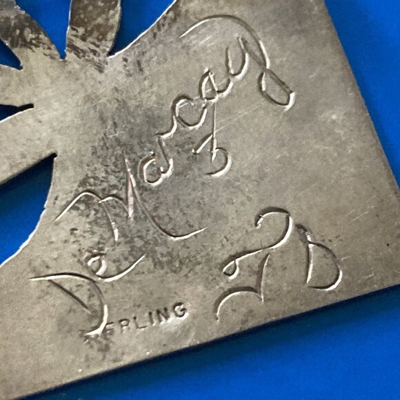 Vintage De Marcay Brooch Sterling Silver Pin Modernist Pierced Western Flower - Picture 10 of 13